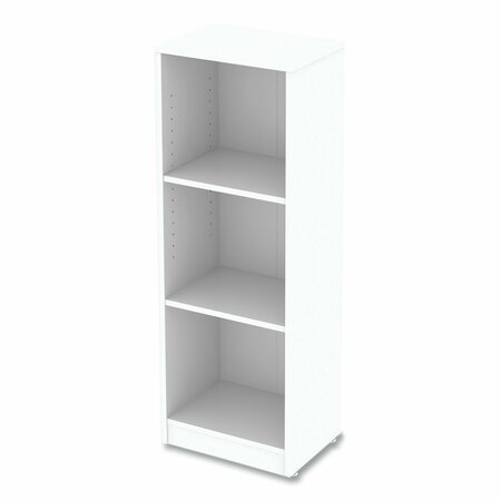 Workspace By Alera Three-Shelf Narrow-Footprint Bookcase, 15.75 in. x 11.42 in. x 44.33 in., White ALEWS161248WT